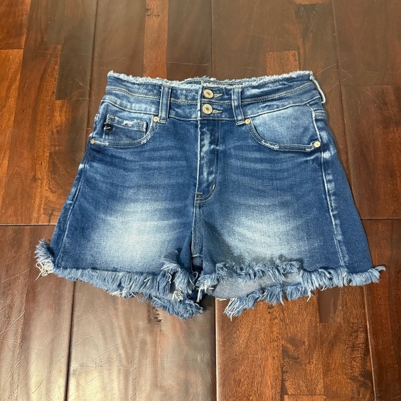 Kancan Jean Shorts Women’s Size Medium Distressed Fringe - Picture 1 of 7